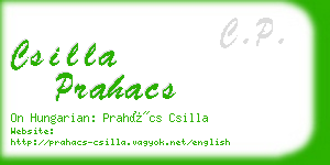 csilla prahacs business card